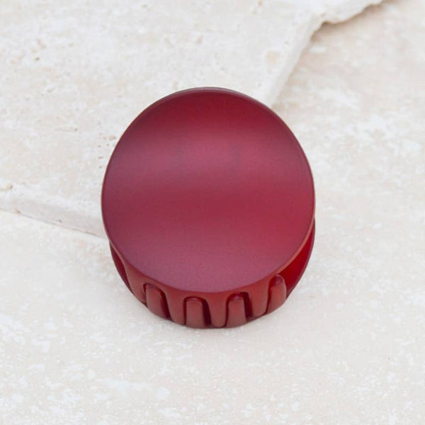 Minimalist Circle Hair Clip - Wine Red - Freshie & Zero
