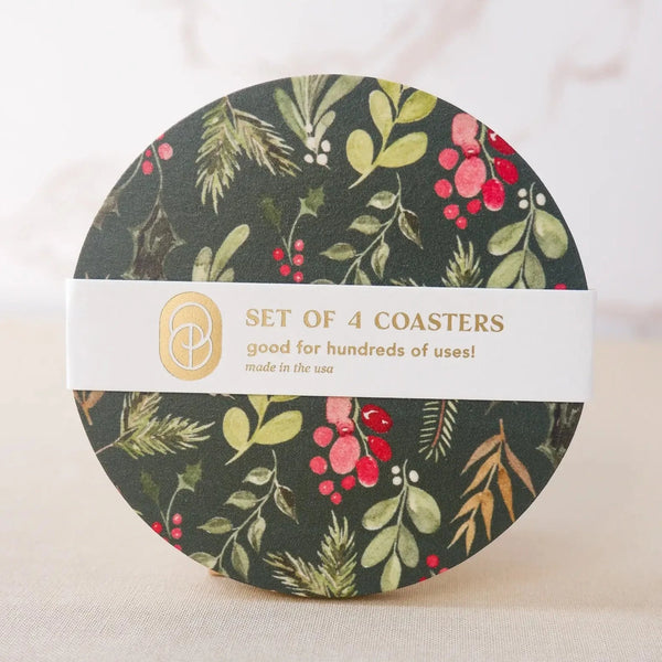 Winter Greens Coaster Set - Freshie & Zero Studio Shop